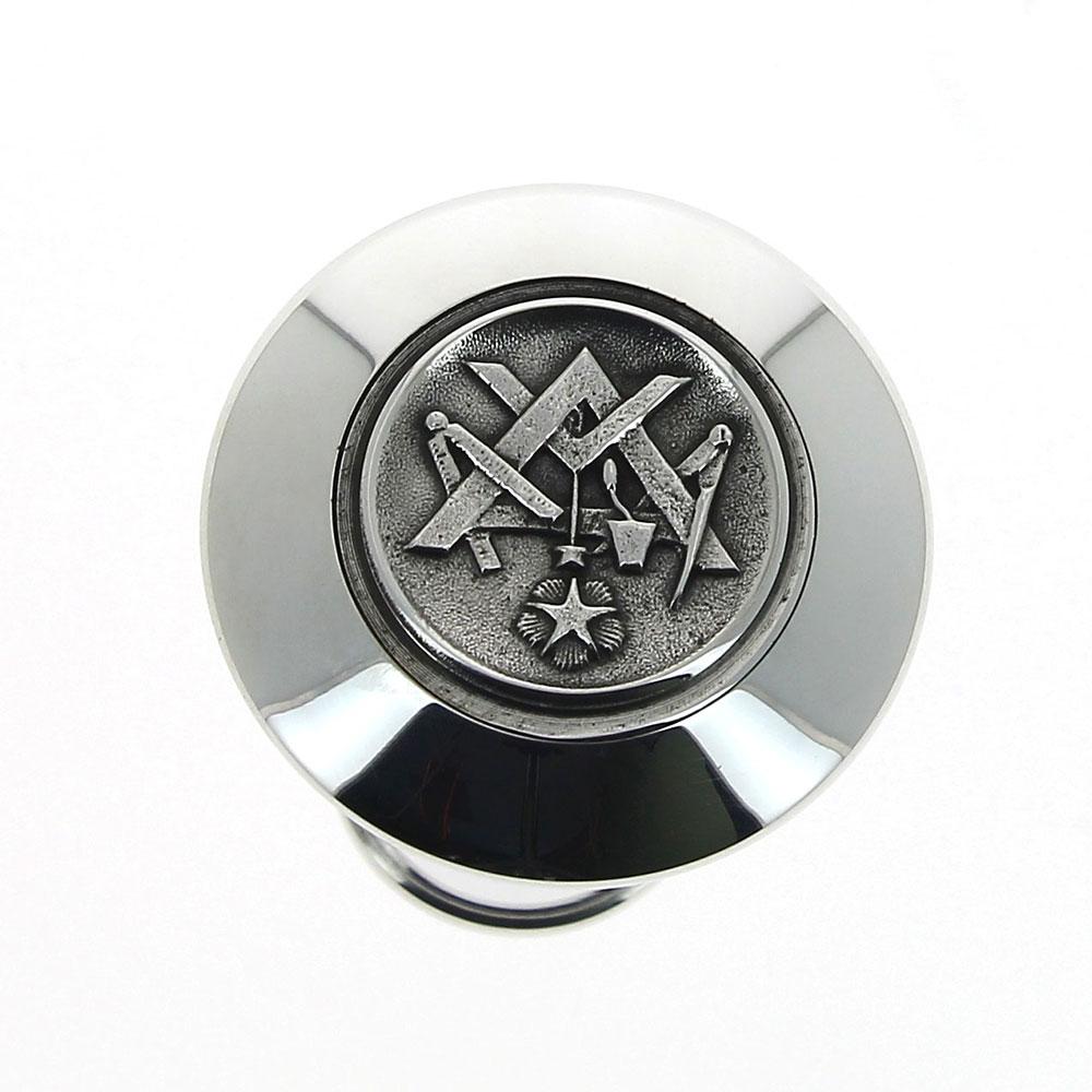 Fayet Silver Plated Masonic Square Compass Levels Trowel & Star w/ Carbon Fiber Shaft