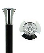 Freemasonry Walking Cane - 93cm Gentleman's Walking Stick With VG Relief Design & Knob Handle