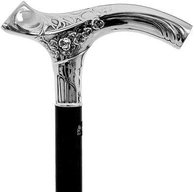 Fayet Silver Plated Cherry blossom fritz handle with ebony wood shaft