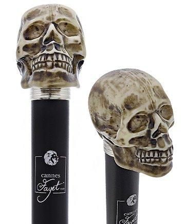 Fayet Bone Skull Handle Sword Walking Stick with Carbon Fiber Shaft