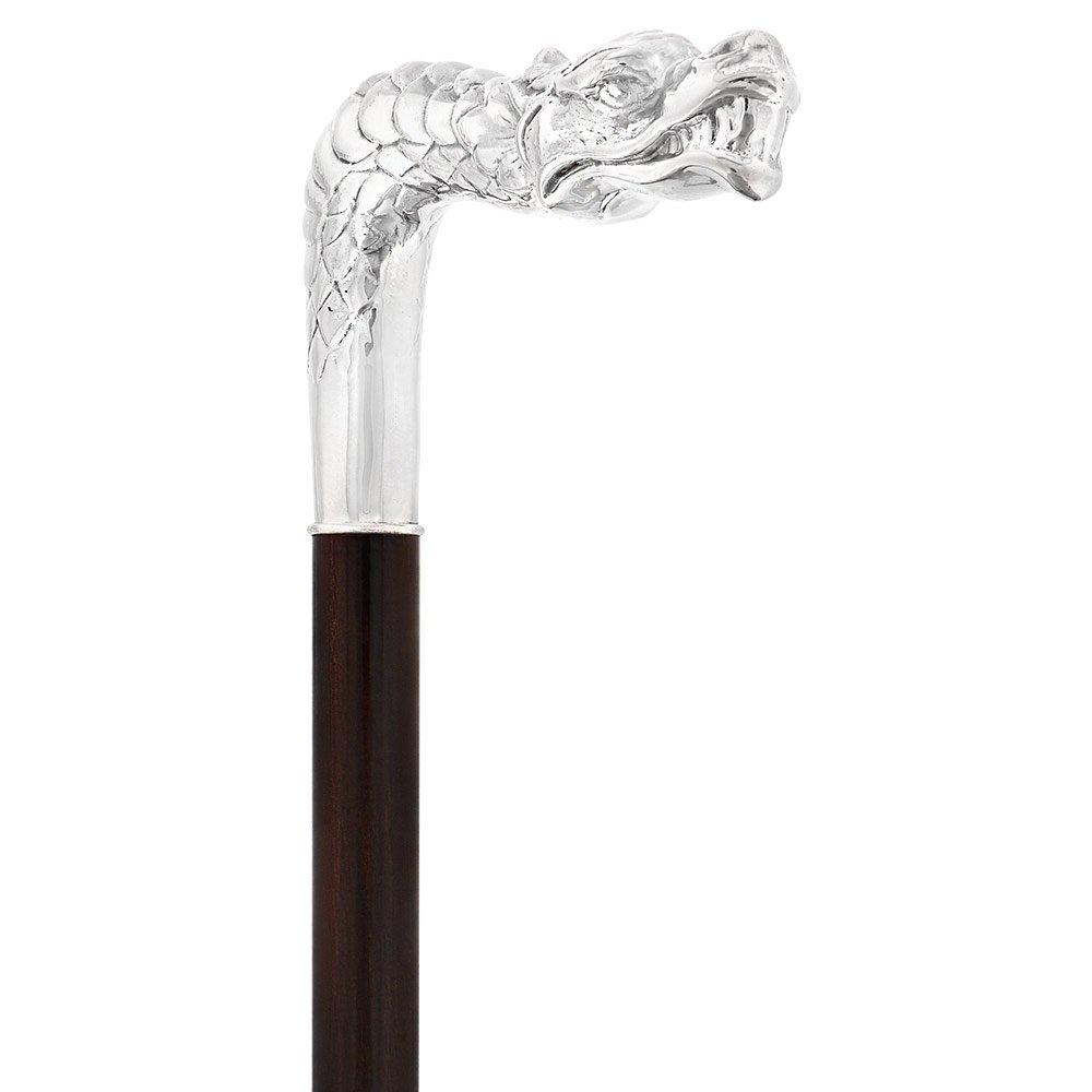 Fayet Dragon Sword Cane Silver Plated Fritz Handle w/ Carbon Fiber Shaft