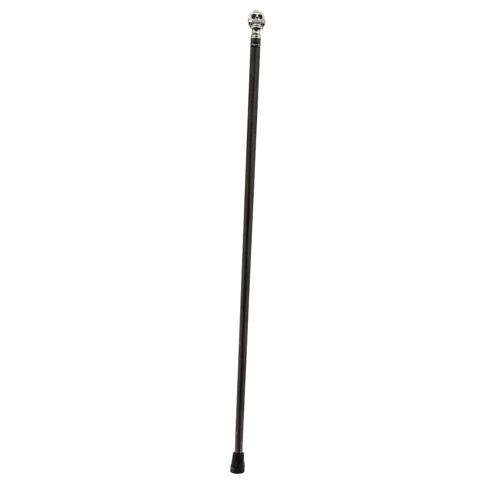 Fayet Solid Pewter Skull Handle Walking Cane w/ Carbon Fiber Macassar Ebony Shaft