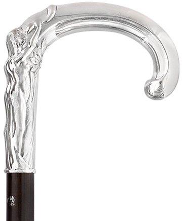 Fayet Eve and the Snake Silver Plated Tourist Walking Cane w/ Carbon Fiber Shaft