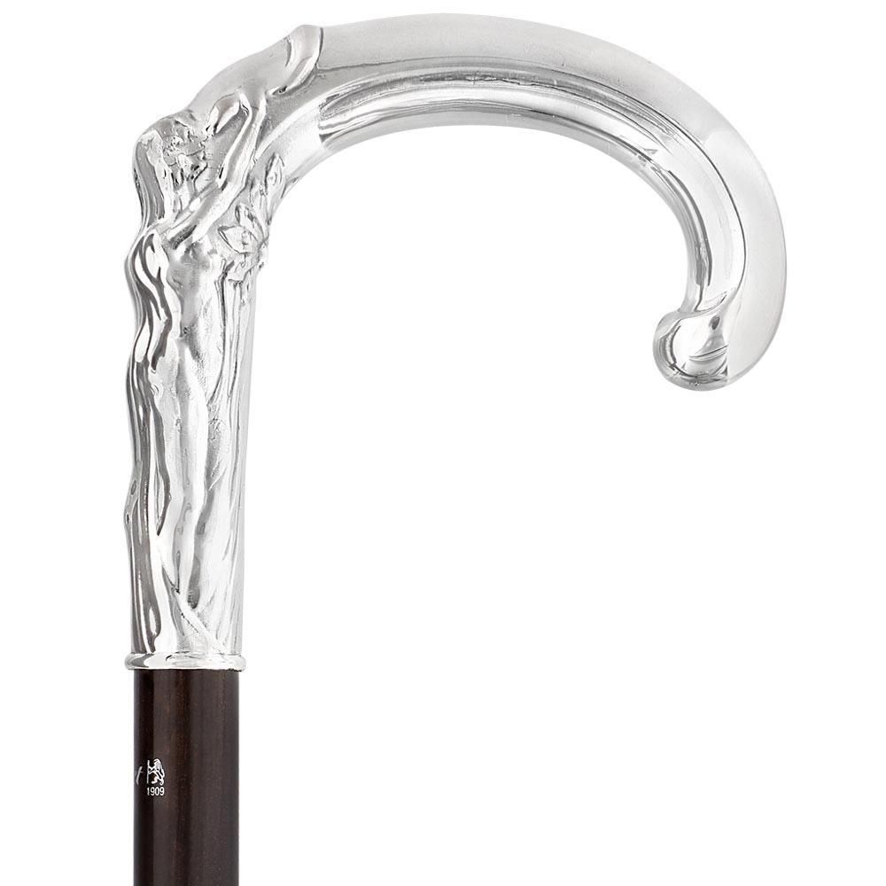 Fayet Eve and the Snake Silver Plated Tourist Walking Cane w/ Carbon Fiber Shaft