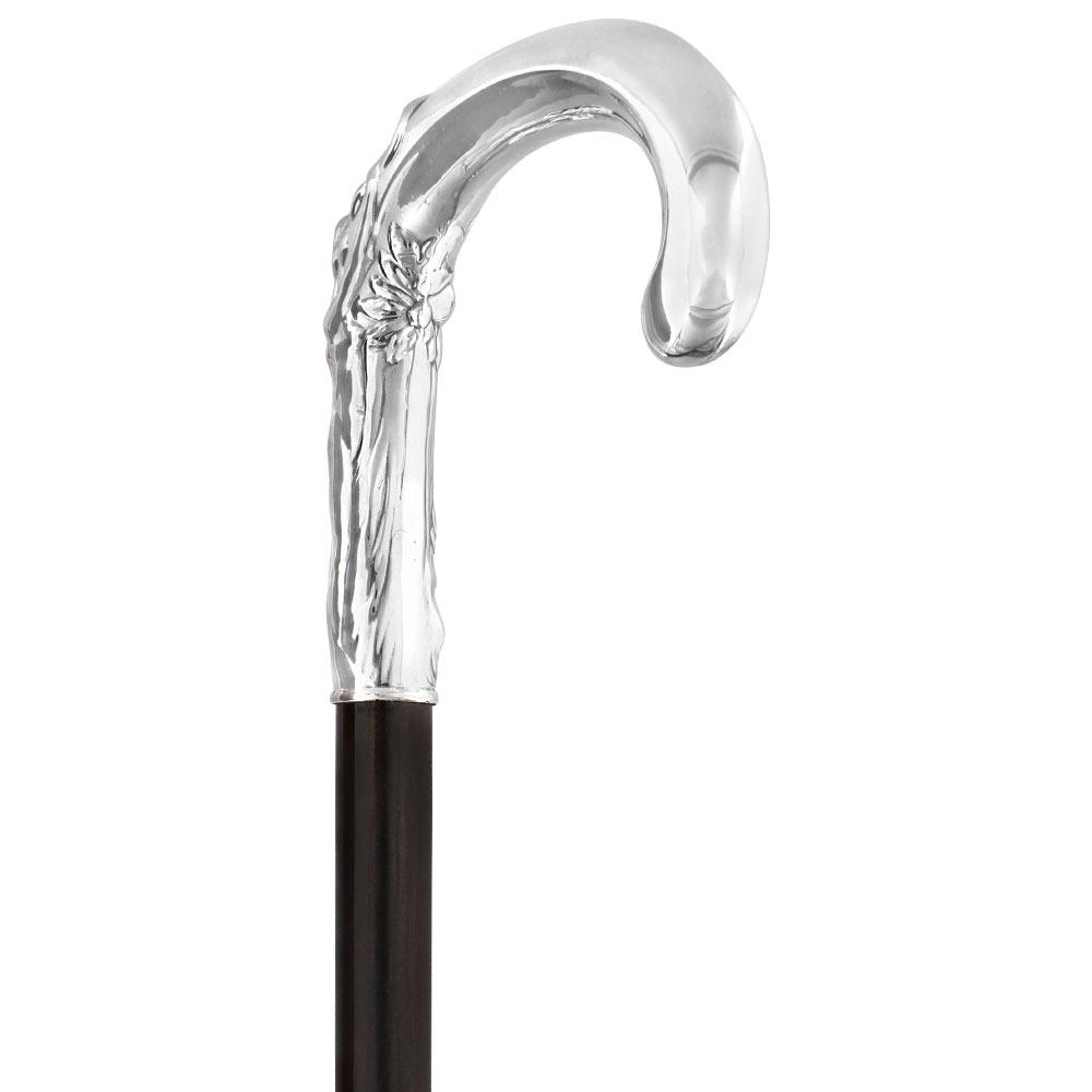 Fayet Eve and the Snake Silver Plated Tourist Walking Cane w/ Carbon Fiber Shaft