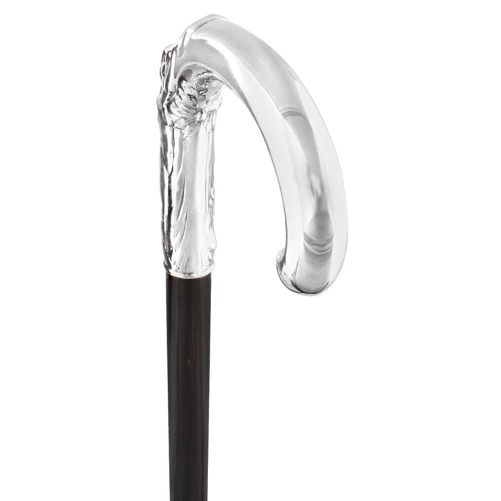 Fayet Eve and the Snake Silver Plated Tourist Walking Cane w/ Carbon Fiber Shaft