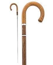 Fayet Brown Malacca Tourist Handle Sword-Gadget Walking Stick w/ Stamina Wood Shaft