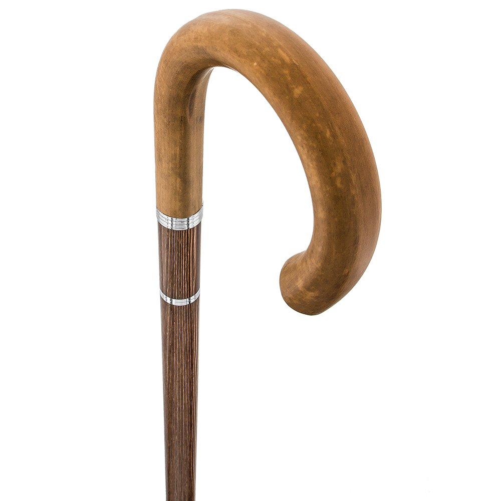 Fayet Brown Malacca Tourist Handle Sword-Gadget Walking Stick w/ Stamina Wood Shaft