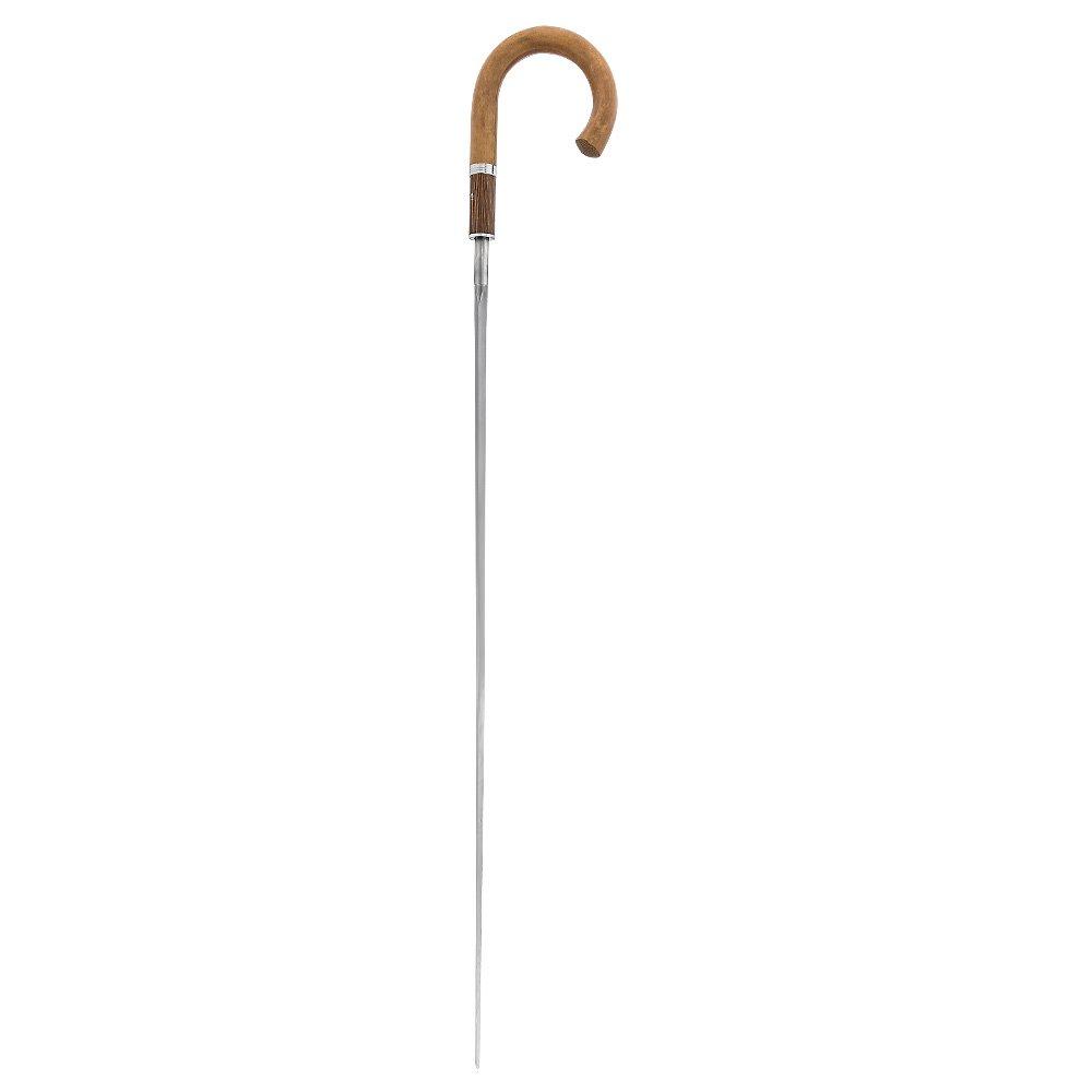 Fayet Brown Malacca Tourist Handle Sword-Gadget Walking Stick w/ Stamina Wood Shaft