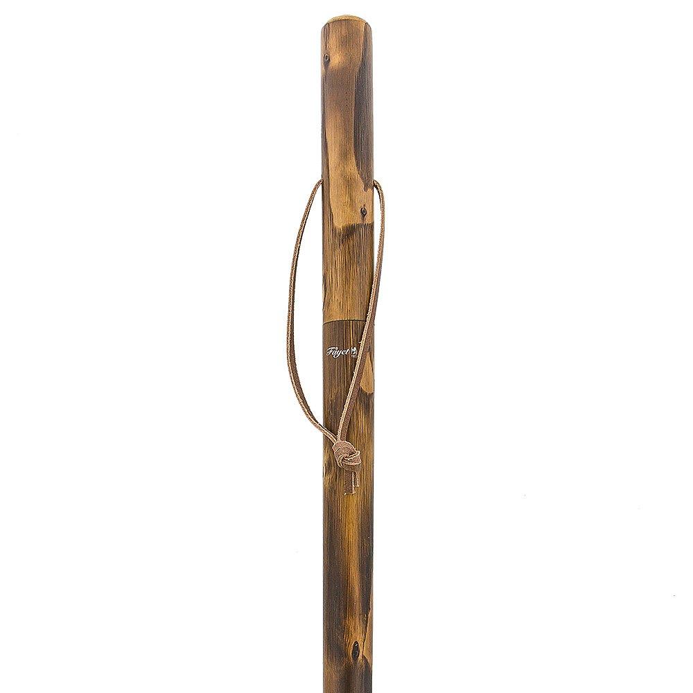 Fayet Brown Natural Chestnut Wood Sword-Gadget Hiking Staff w/ Compass