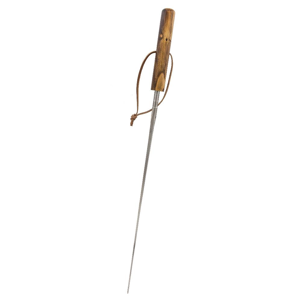 Fayet Brown Natural Chestnut Wood Sword-Gadget Hiking Staff w/ Compass