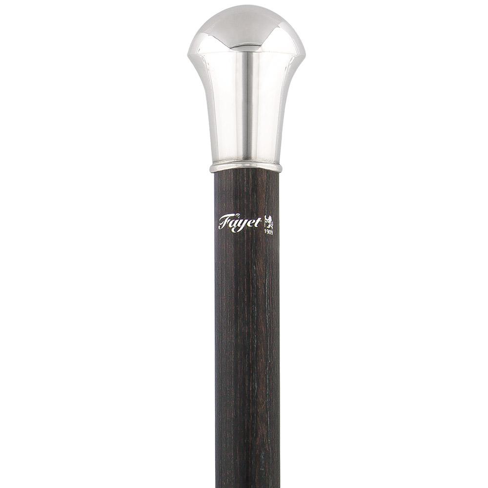 Fayet Silver Plated Knob Walking Stick w/ Stamina Wood Shaft