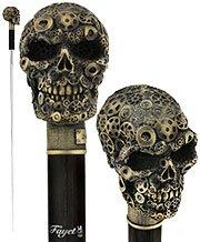 Fayet Steampunk Gears & Sword Cane w/ Black Stamina Wood Shaft (Designed by 2 Saints in Paris)