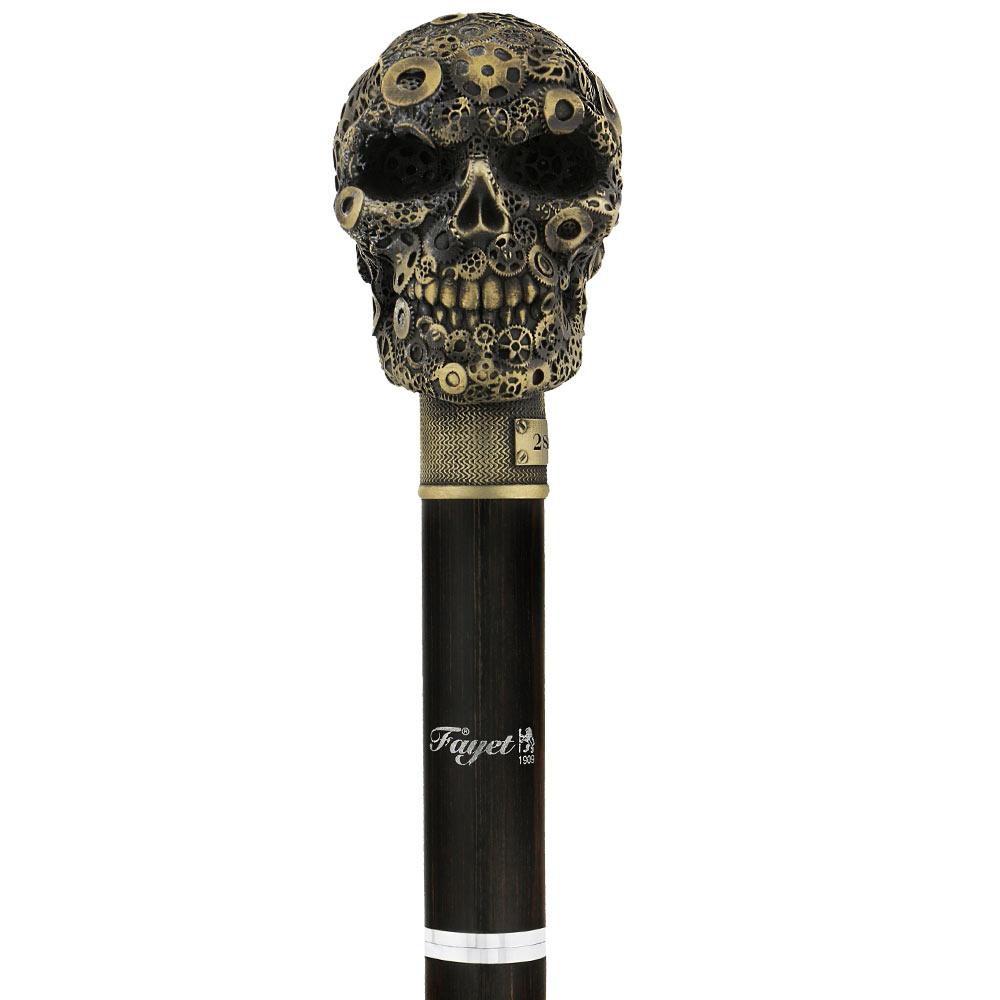 Fayet Steampunk Gears & Sword Cane w/ Black Stamina Wood Shaft (Designed by 2 Saints in Paris)