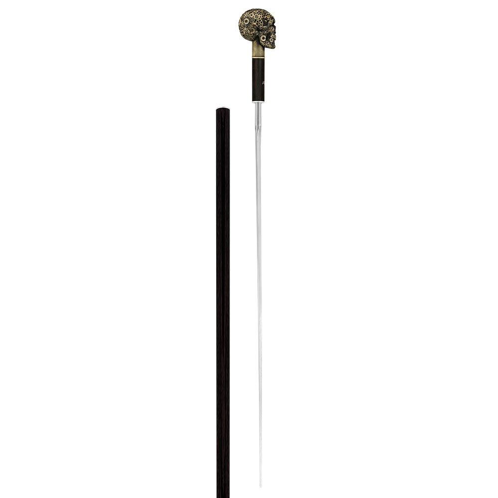 Fayet Steampunk Gears & Sword Cane w/ Black Stamina Wood Shaft (Designed by 2 Saints in Paris)