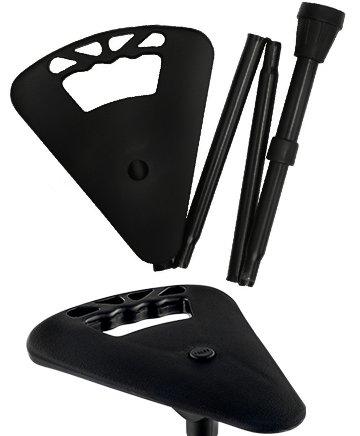 FlipStick Black Flipstick Straight Folding Adjustable Seat Cane with Black Bag