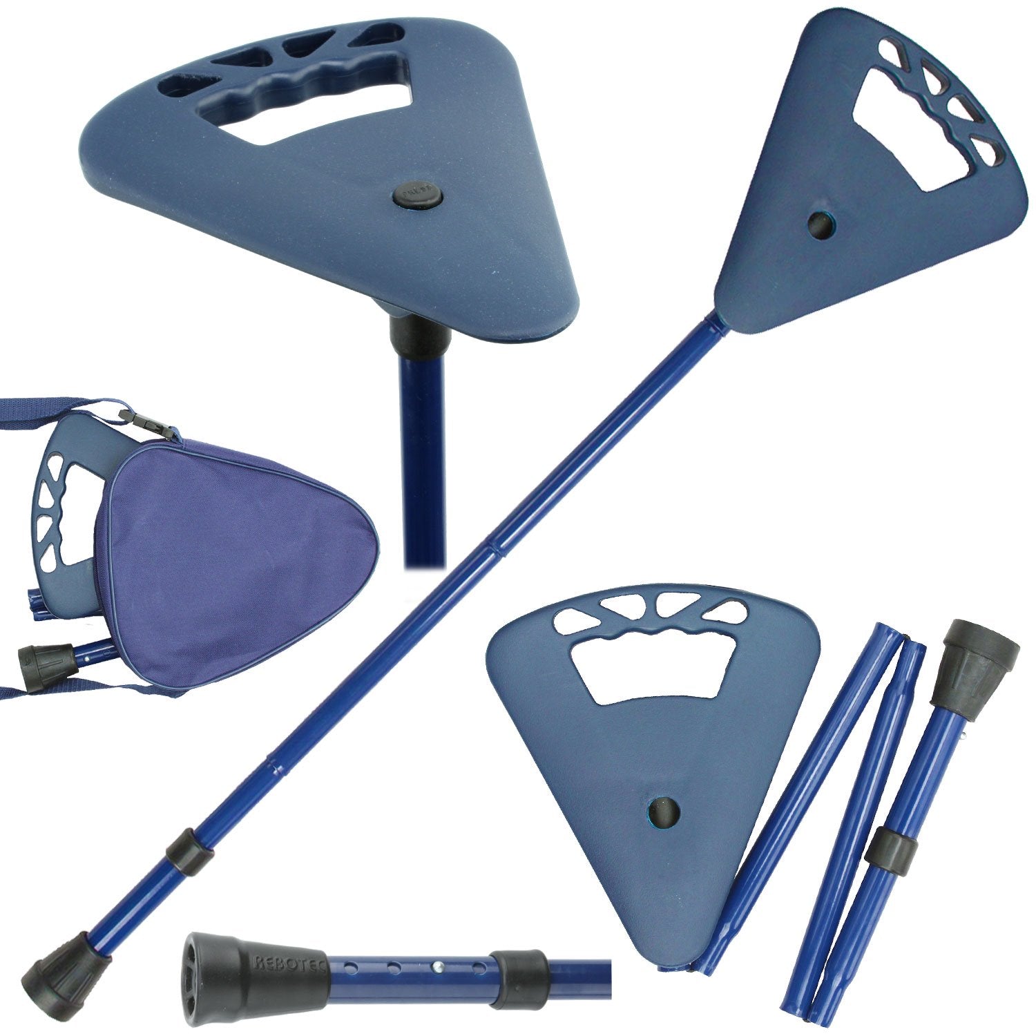 Flipstick: Foldable, Adjustable Seat Cane + Bag