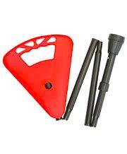 FlipStick Flipstick Straight Folding Adjustable Seat Cane in Red with Red Bag