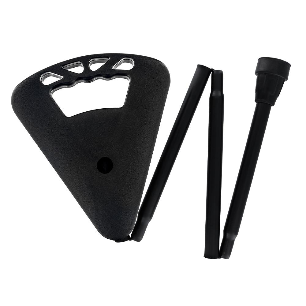 FlipStick Flipstick Straight Folding Seat Cane Black w/ Black Bag - Non-Adjustable