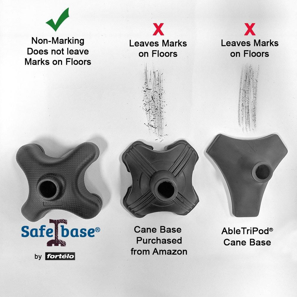 SafeTbase SelfStanding Cane Tip Enhanced Stability, Brown