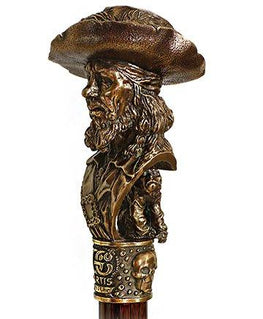 GC Artis Bronze Barbossa Captain Walking Cane - Pirates of Caribbean Look