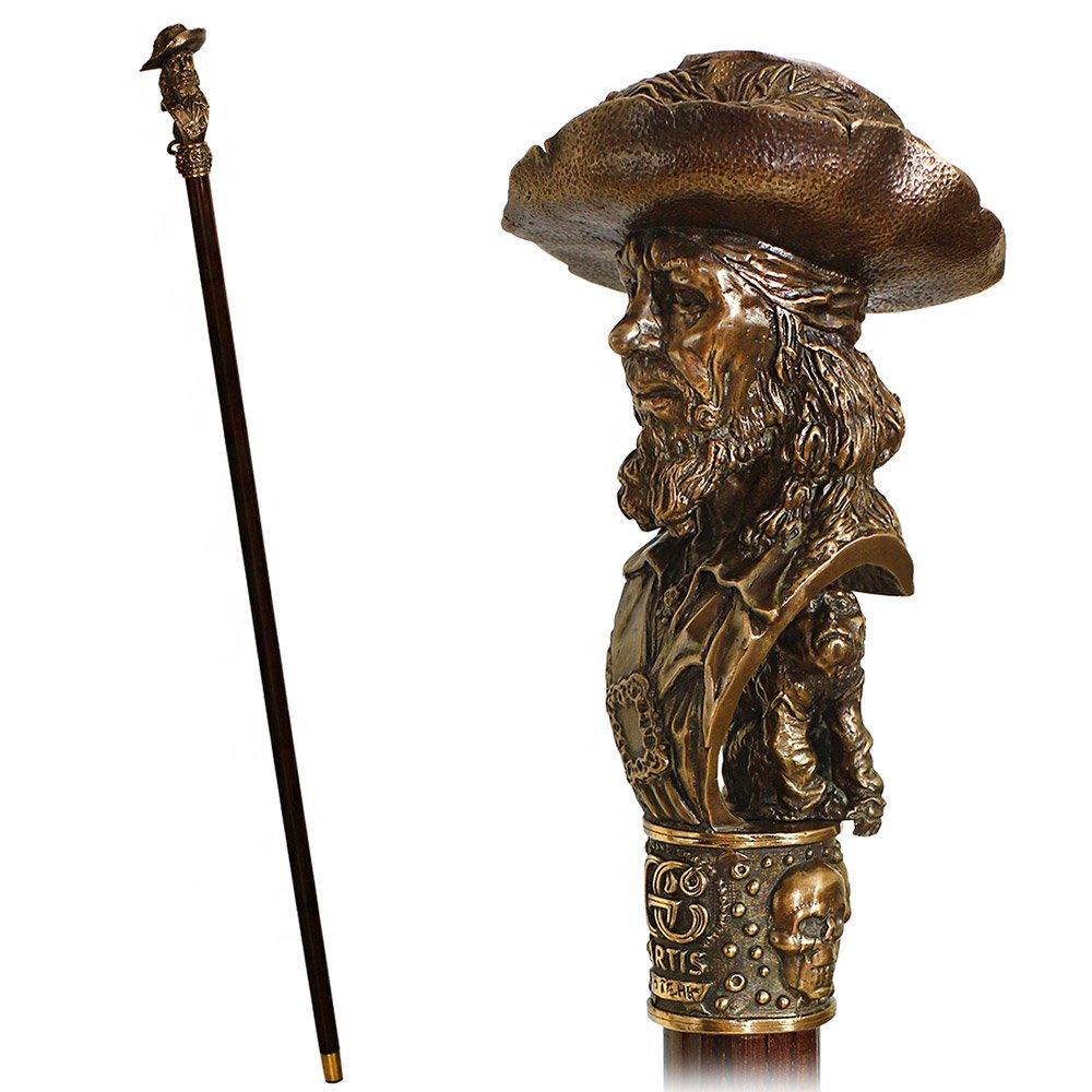 GC Artis Bronze Barbossa Captain Walking Cane - Pirates of Caribbean Look