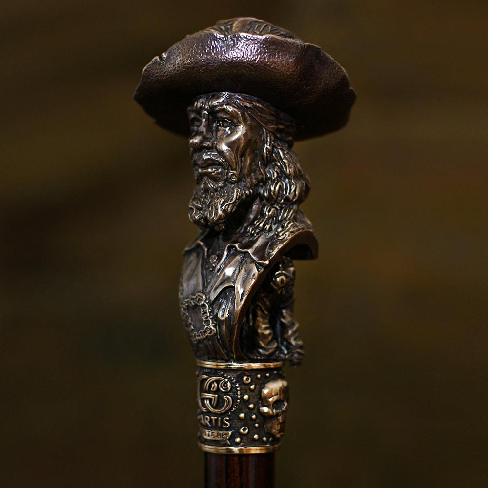 GC Artis Bronze Barbossa Captain Walking Cane - Pirates of Caribbean Look