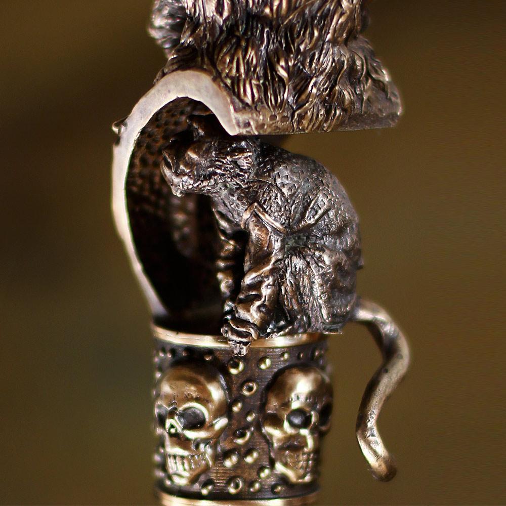 GC Artis Bronze Barbossa Captain Walking Cane - Pirates of Caribbean Look