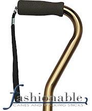 HARVY Bronze Offset Handle Walking Cane With Adjustable Aluminum Shaft