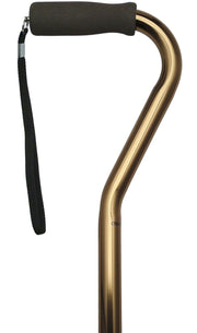 HARVY Bronze Offset Handle Walking Cane With Adjustable Aluminum Shaft