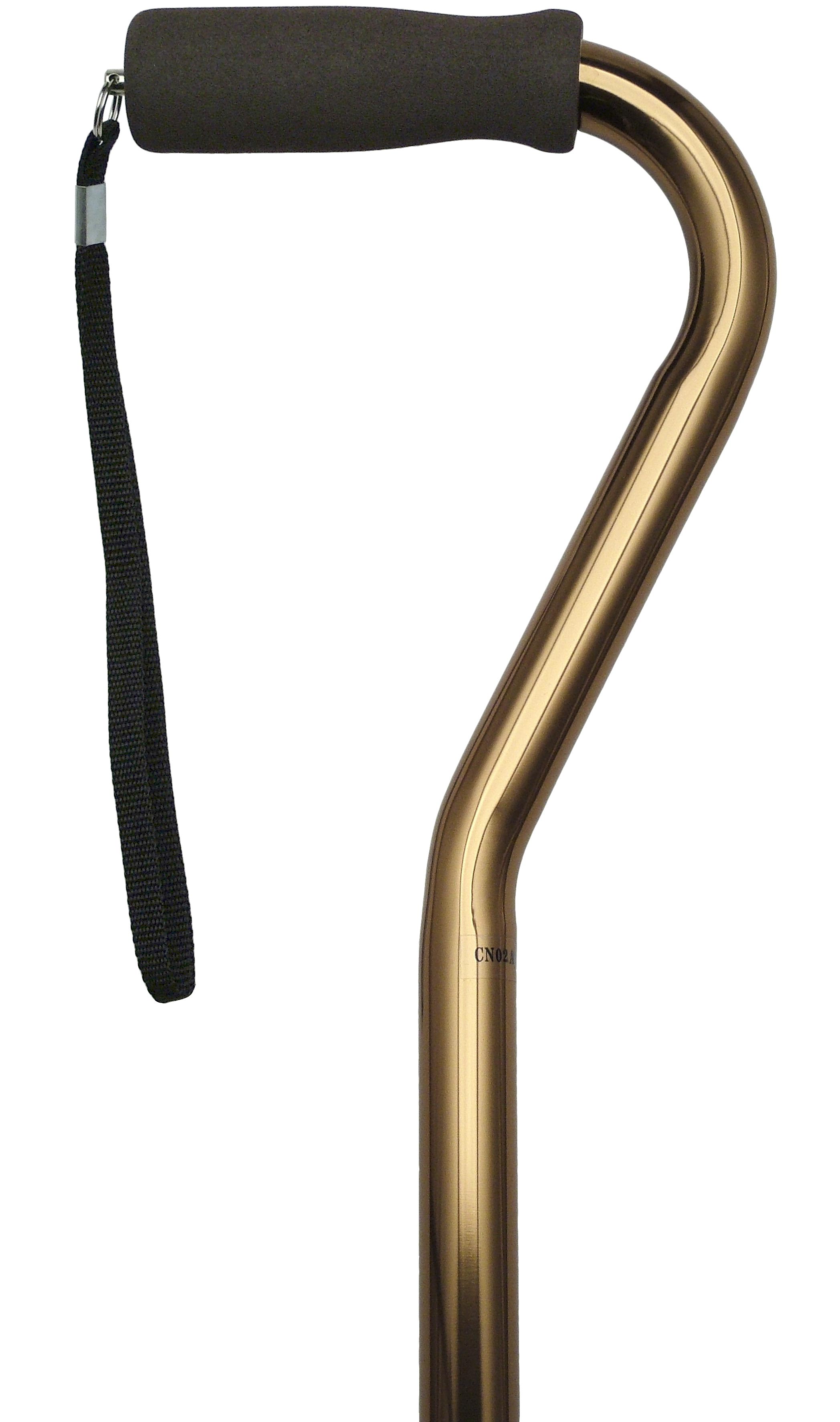 HARVY Bronze Offset Handle Walking Cane With Adjustable Aluminum Shaft