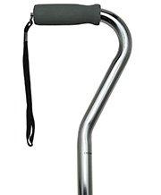 HARVY Chrome Plated Offset Handle Walking Cane With Adjustable Aluminum Shaft