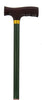 Harvy Dress Stick - Green Fritz Adjustable Walking Cane w/ Aluminum Shaft and Brass Collar