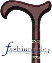 Harvy Braided Gold and Burgundy Derby Walking Cane With Burgundy Beechwood Shaft And Double Gold Braided C