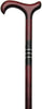 HARVY Burgundy - Triple Ring Derby walking Cane With Burgundy and Ebony Stained Beechwood Shaft