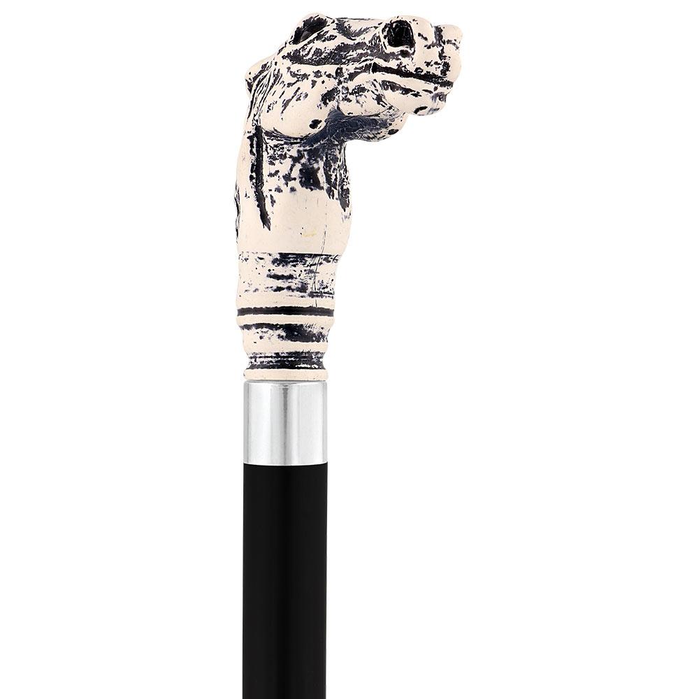 HARVY Scrimshaw Horse Head Walking Cane