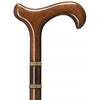Harvy Braided Gold and Walnut Derby Walking Cane With Walnut Shaft And Double Gold Braided Collar