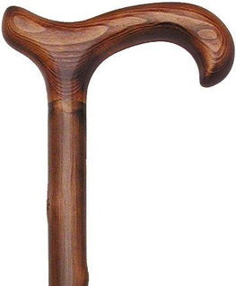 HARVY Classic Scorched Chestnut Derby Walking Cane With Chestnut Shaft