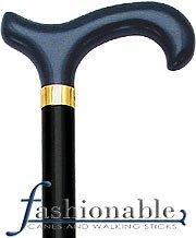 HARVY Deluxe Blue Derby Walking Cane With Black Beechwood Shaft And Brass Collar