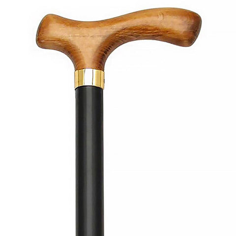 HARVY Extra Length Fritz Cherrywood Handle Walking Cane With Black Beechwood Shaft and Brass Collar