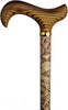 HARVY Faux Snakeskin Print Derby Walking Cane With Beechwood Shaft and Brass Collar