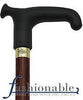 HARVY Fauxsett Handle Walking Cane with Cherry Stained Beechwood Shaft With Brass Collar