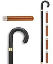 HARVY Brandy Cigar Smugglers Tourist Handle Walking Cane With Black Shaft and Gold Toned Collar