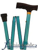 Harvy Aqua Blue, Maple Fritz Walking Cane with Aqua Blue Folding Adjustable Aluminum Shaft and Brass colla