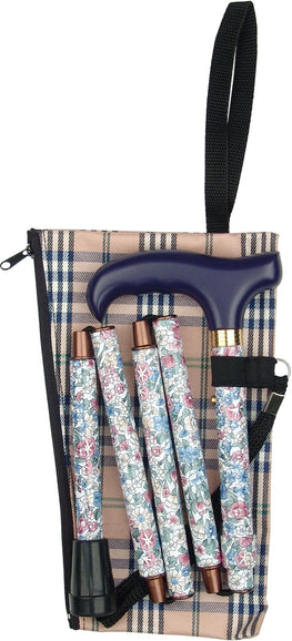 Harvy Mini-Painted Floral Derby Walking Cane with Floral Pattern Adjustable, Folding Aluminum Shaft and Br