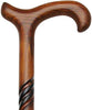 HARVY Deluxe Cherry Stain Spiral Derby Handle Walking Cane