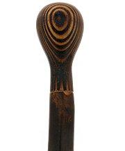 HARVY Spiral Carved Knob Handle Walking Stick With Carved Chestnut Shaft