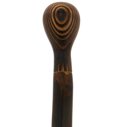 HARVY Spiral Carved Knob Handle Walking Stick With Carved Chestnut Shaft