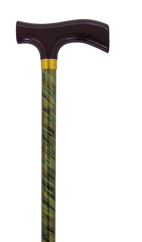 Harvy Dress Stick Petite Size - Cyclone Green Fritz Walking Cane With Aluminum Shaft and Brass Collar