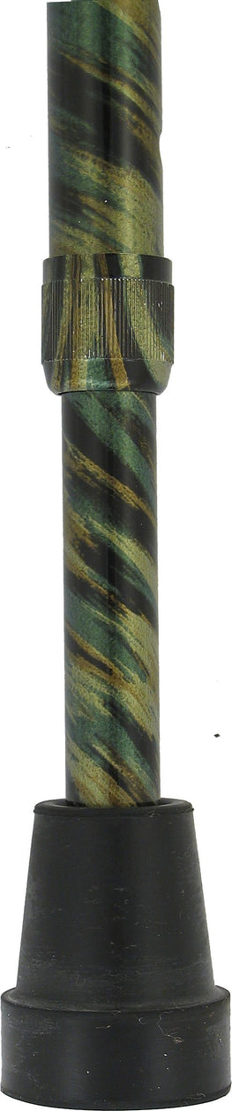 Harvy Dress Stick Petite Size - Cyclone Green Fritz Walking Cane With Aluminum Shaft and Brass Collar
